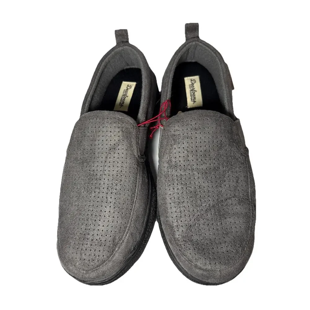 Dearfoams Cozy Comfort men's slippers Grey Size Small 7-8